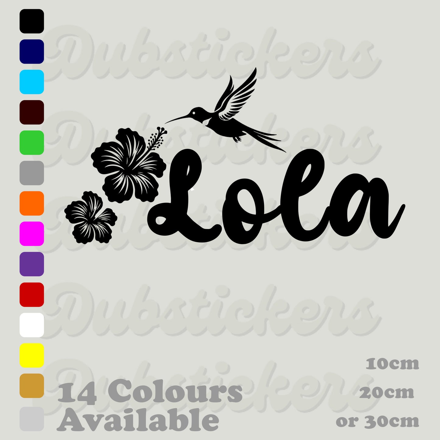 Personalised Hibiscus Name Decal