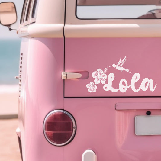 Personalised Hibiscus Name Decal