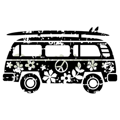 Surf Board Hippie Bus Decal