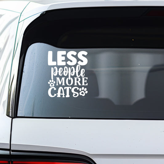 Less People More Cats Decal