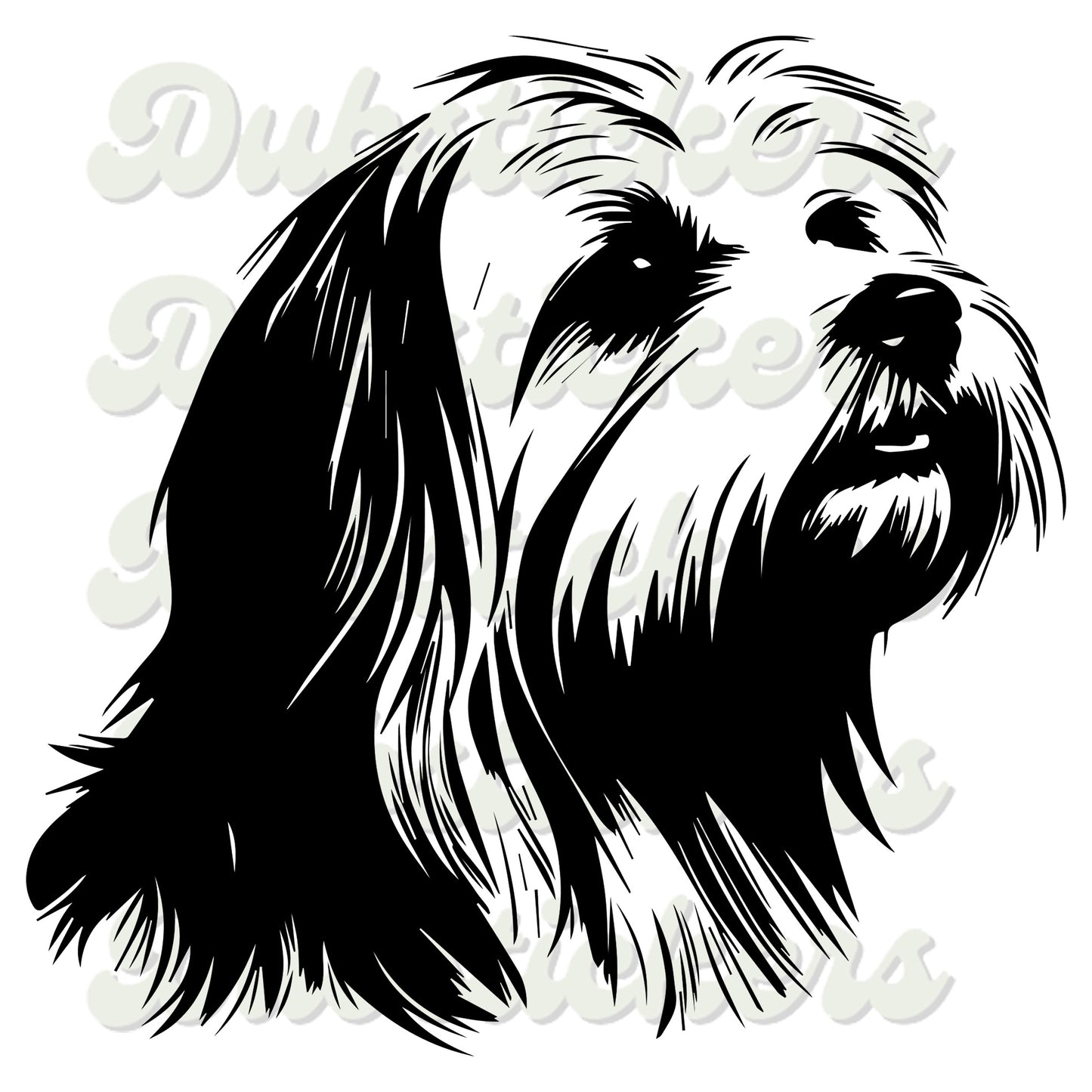 Maltese Dog Head Decal