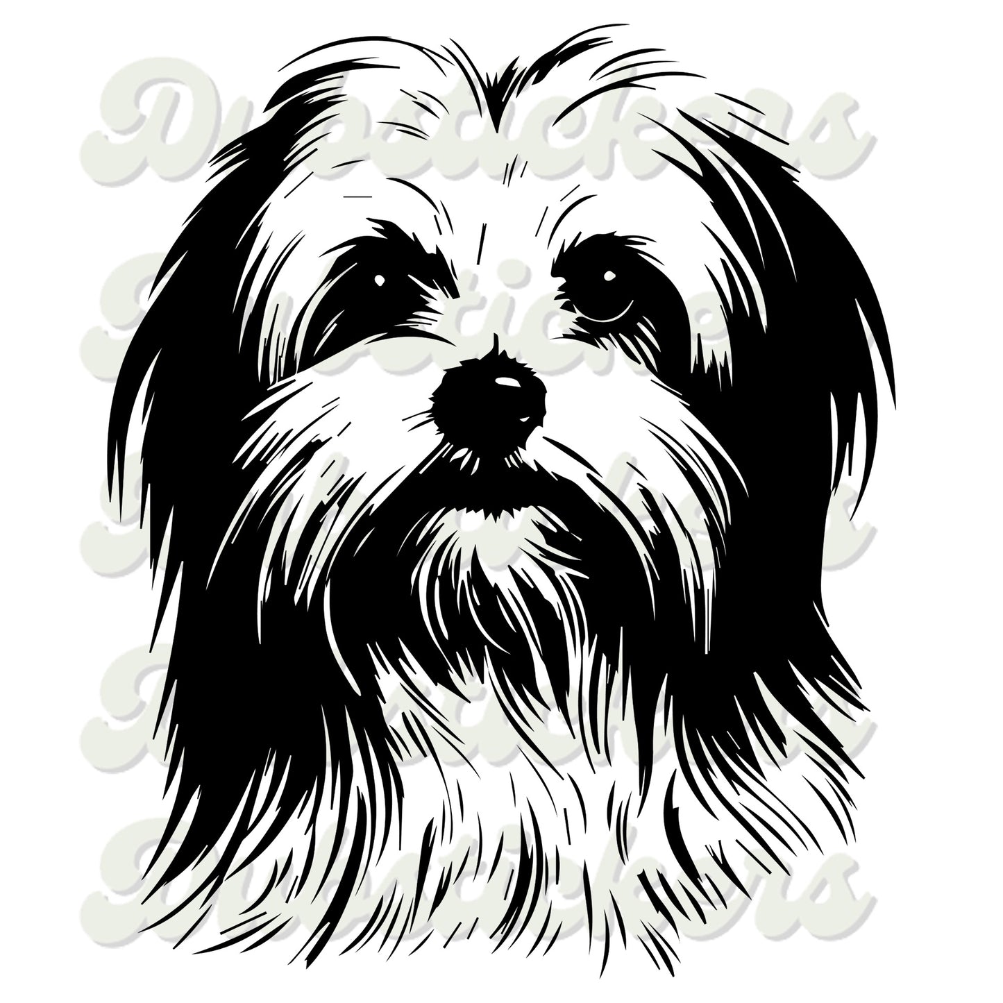 Maltese Dog Head Decal