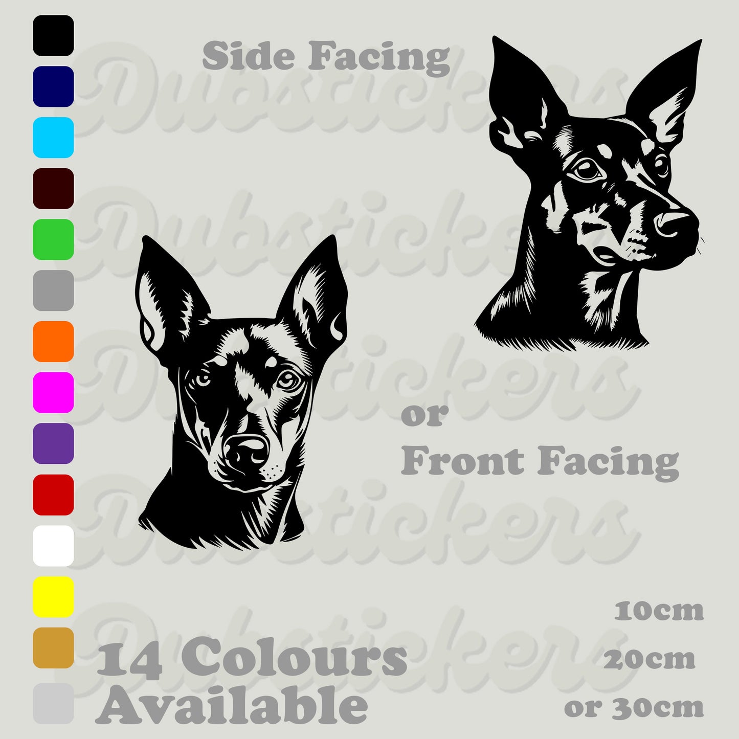 Manchester Terrier Dog Head Decal