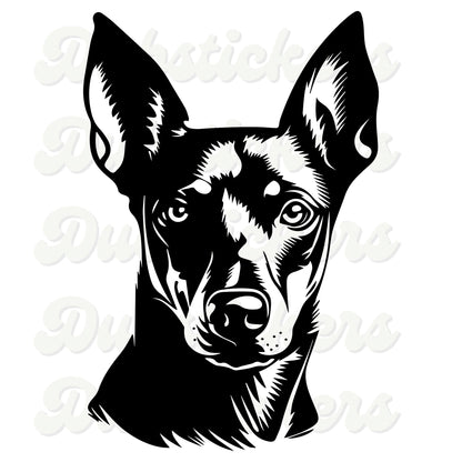 Manchester Terrier Dog Head Decal