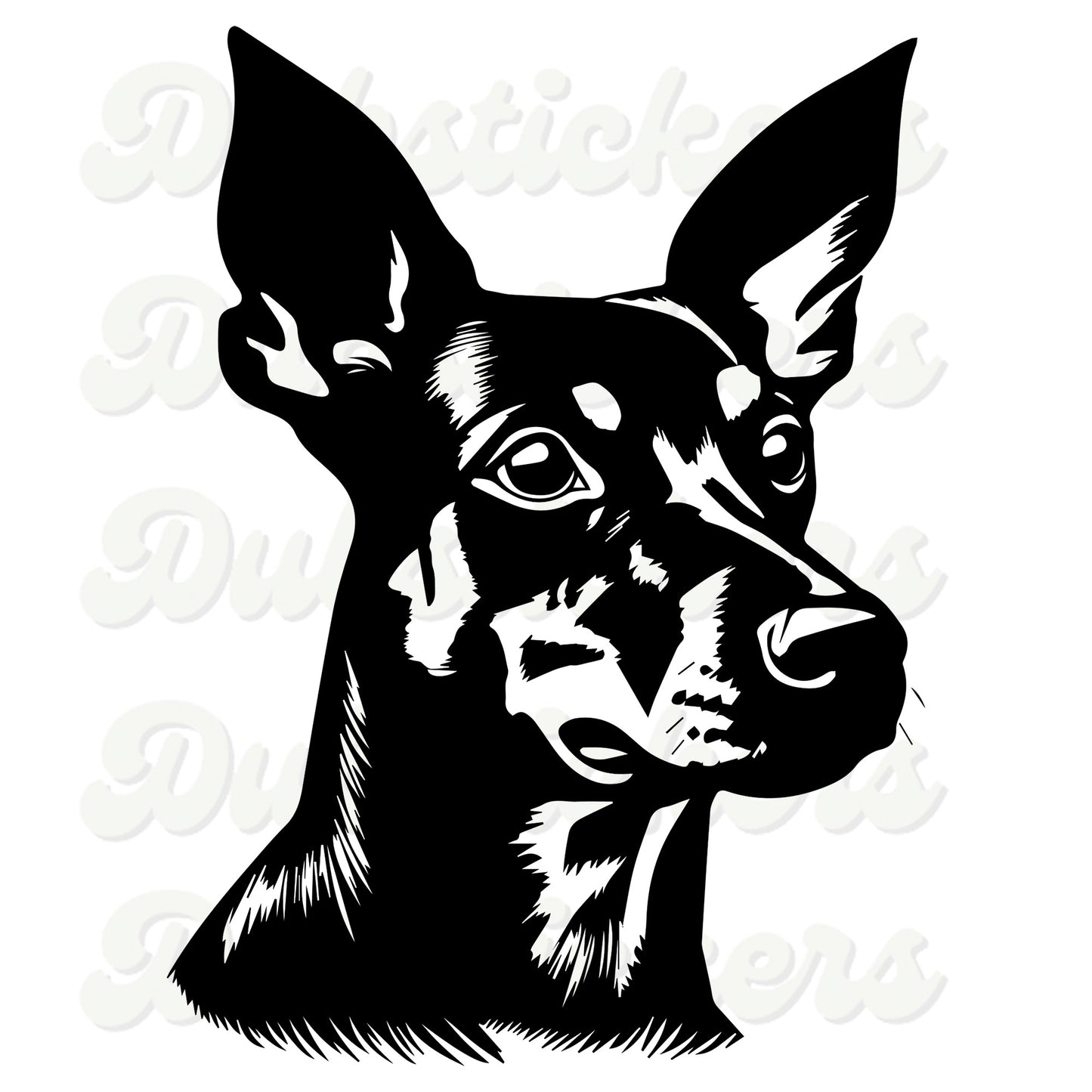 Manchester Terrier Dog Head Decal