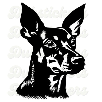 Manchester Terrier Dog Head Decal