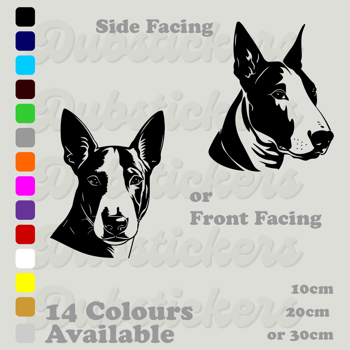 Miniature Bull Terrier Dog Head Decal