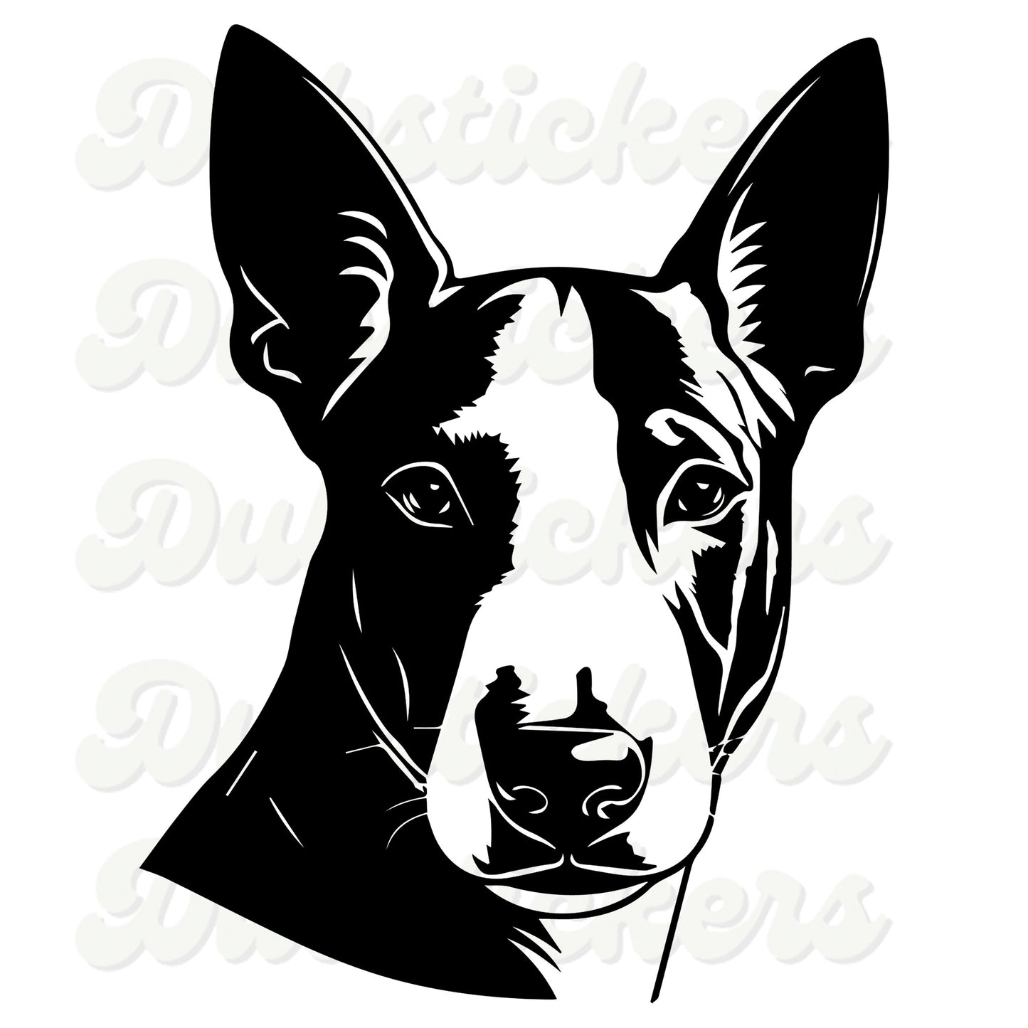 Miniature Bull Terrier Dog Head Decal