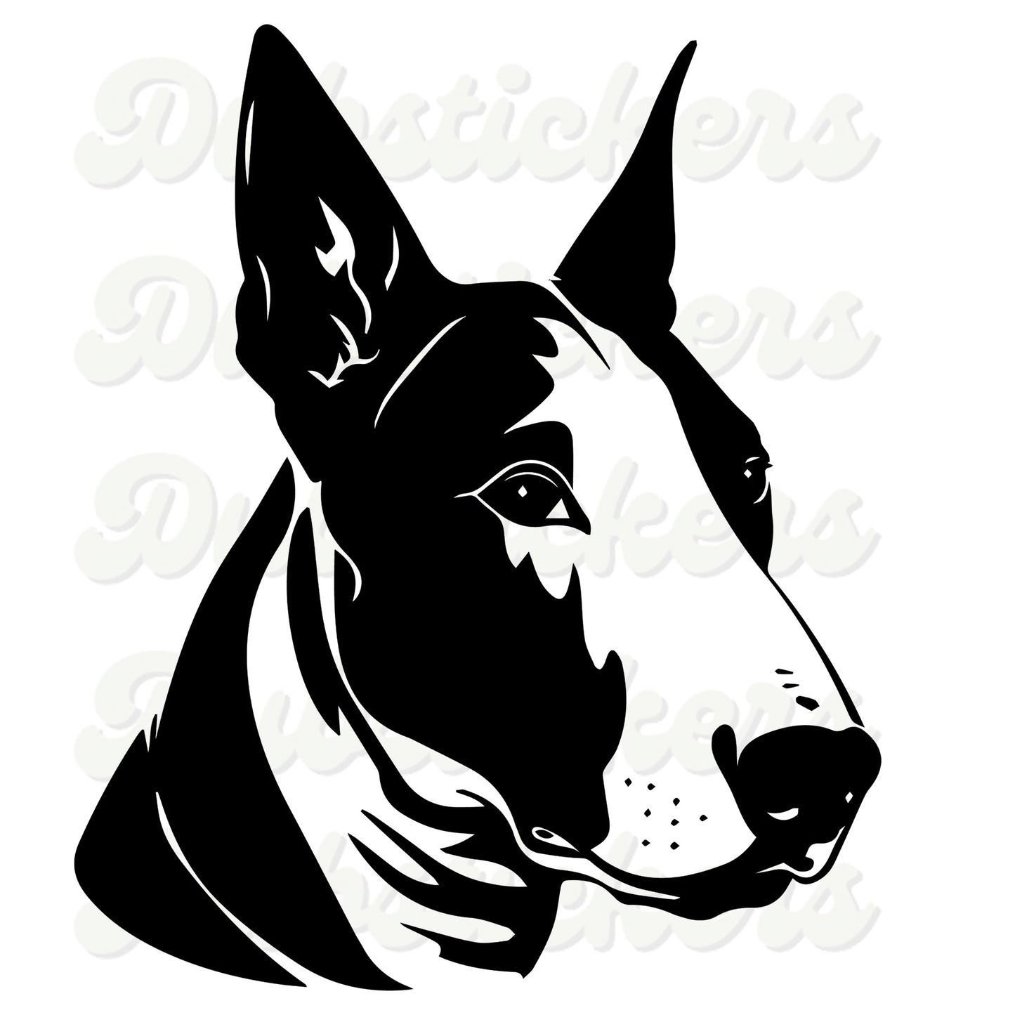 Miniature Bull Terrier Dog Head Decal