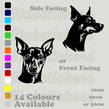 Miniature Pinscher Dog Head Decal