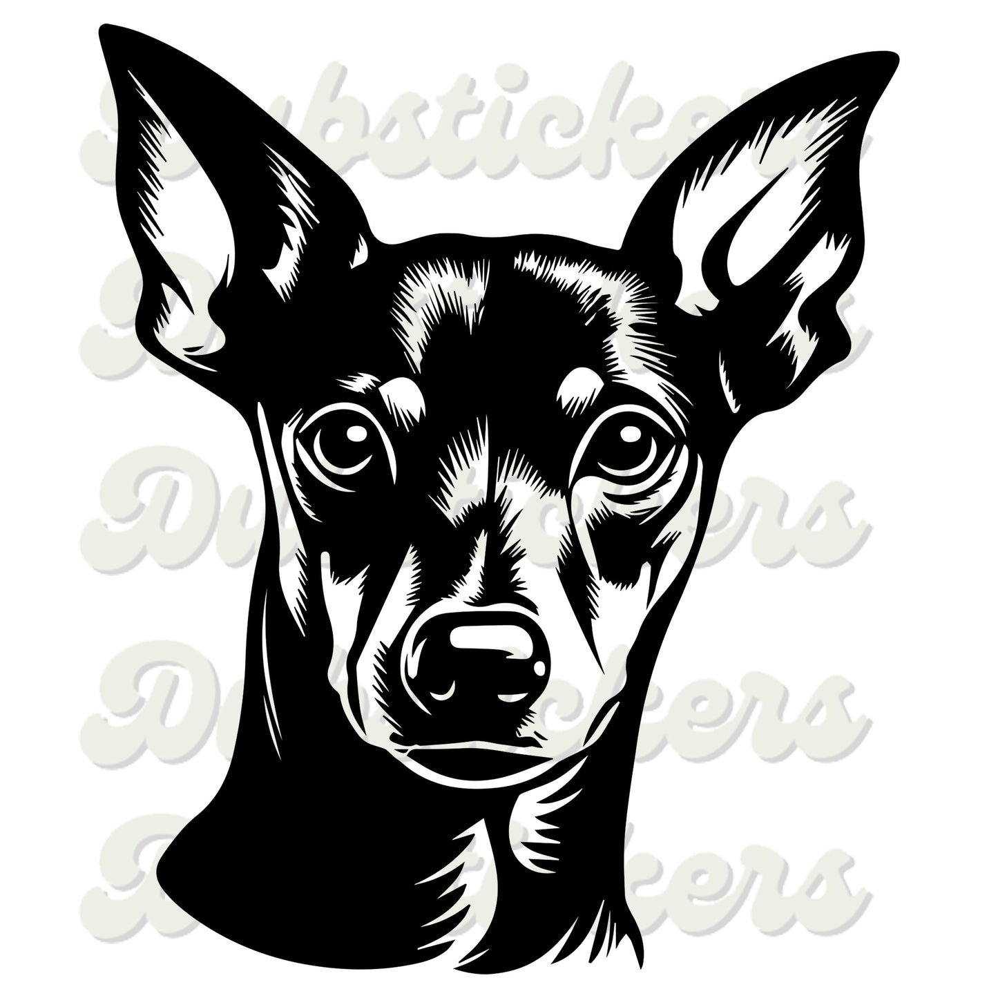 Miniature Pinscher Dog Head Decal