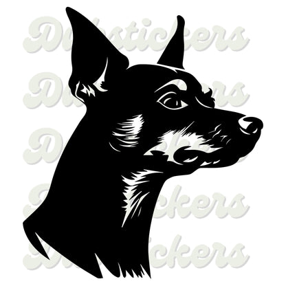 Miniature Pinscher Dog Head Decal