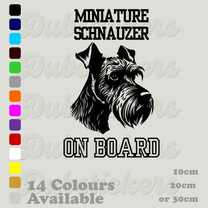 Miniature Schnauzer On Board Decal