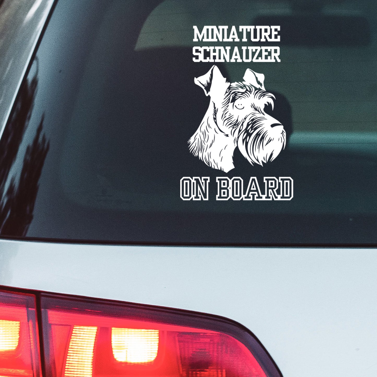 Miniature Schnauzer On Board Decal