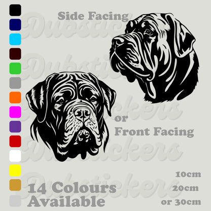 Italian Neapolitan Mastiff Dog Head Decal