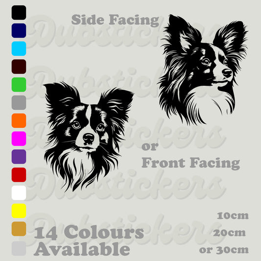 Papillon Dog Head Decal