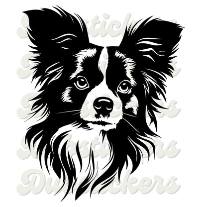 Papillon Dog Head Decal