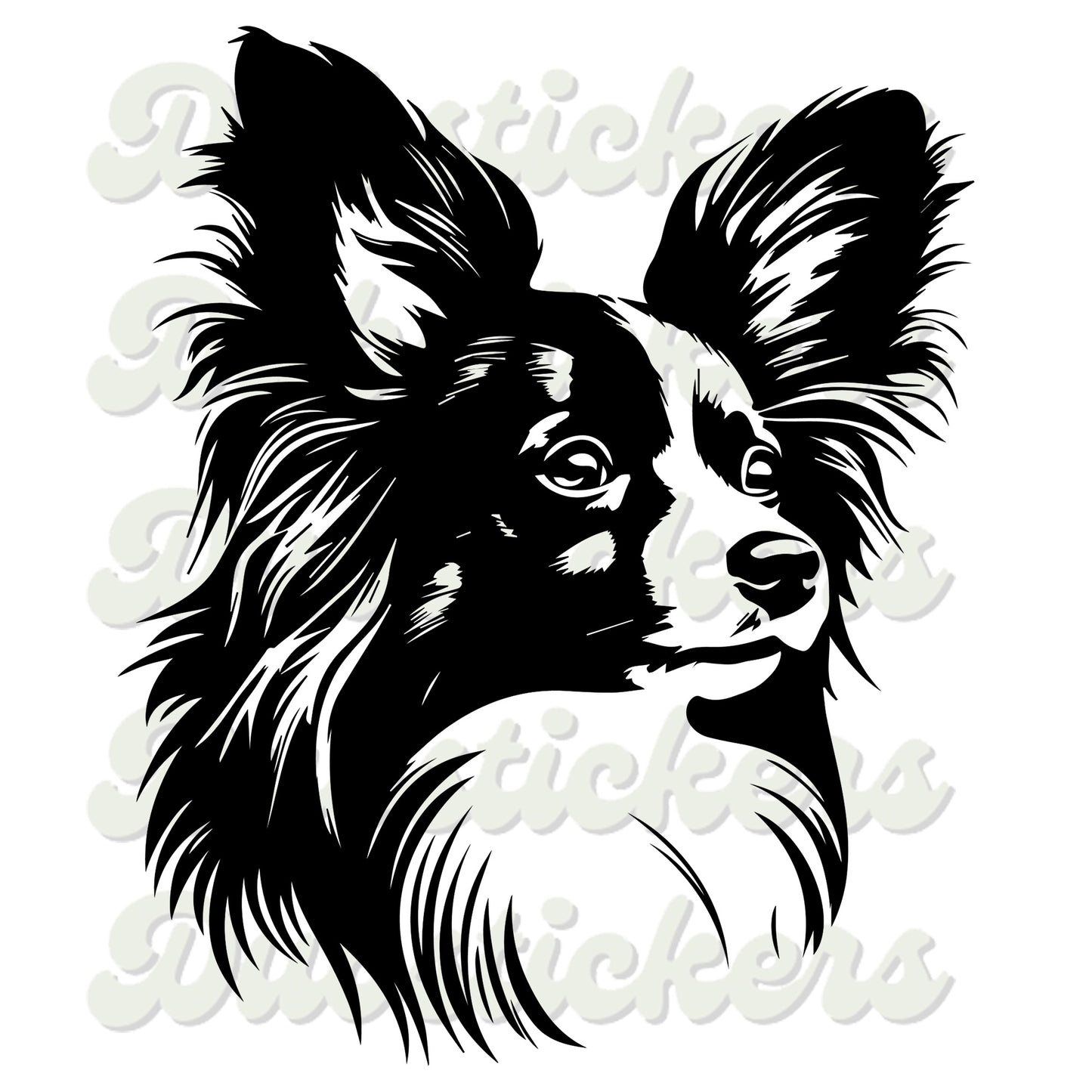 Papillon Dog Head Decal