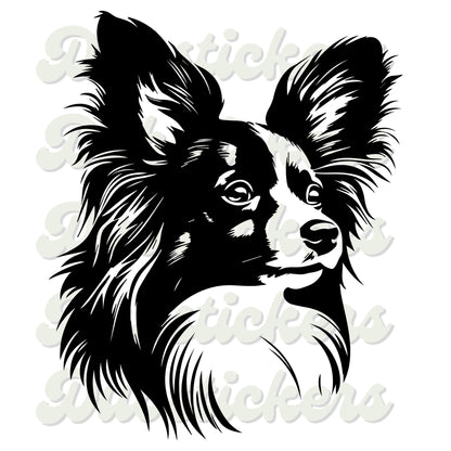 Papillon Dog Head Decal