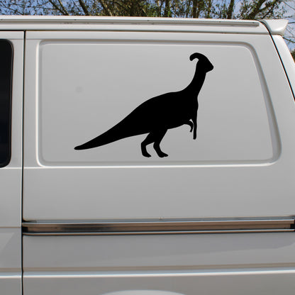 Parasaurolophus Dinosaur Silhouette Decal Vinyl Waterpoof Sticker Campervan Laptop Window