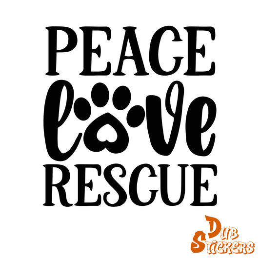 Peace Love & Rescue Decal Vinyl Waterpoof Sticker Campervan Laptop Window