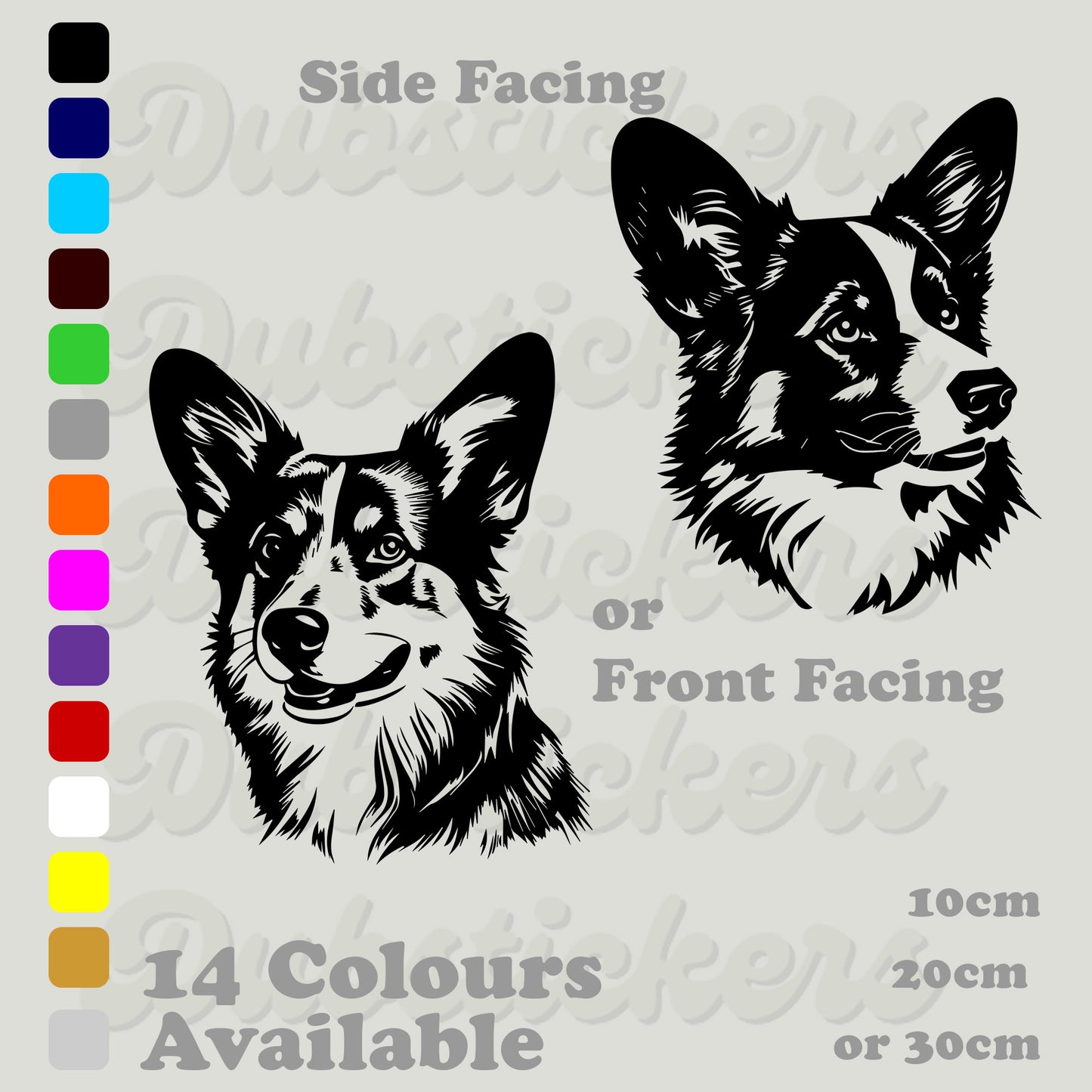 Pembroke Welsh Corgi Dog Head Decal