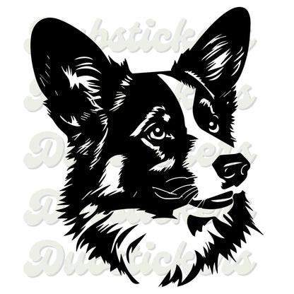 Pembroke Welsh Corgi Dog Head Decal