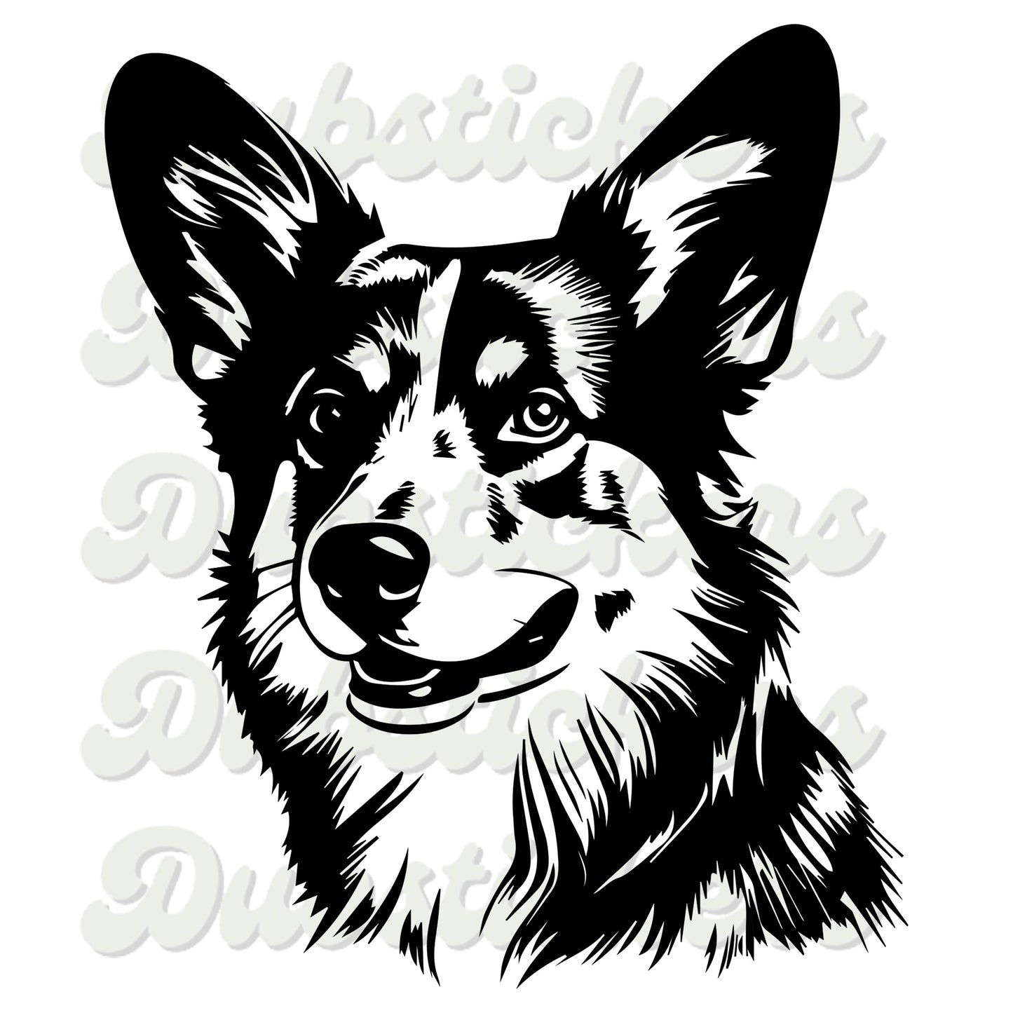 Pembroke Welsh Corgi Dog Head Decal