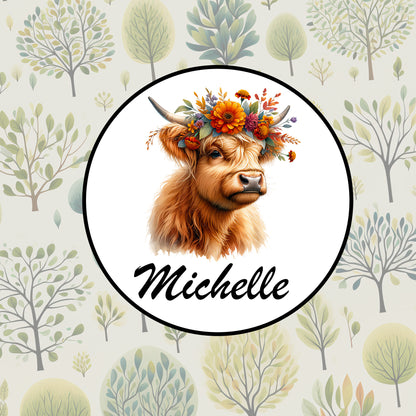 Personalised Highland Cow Labels