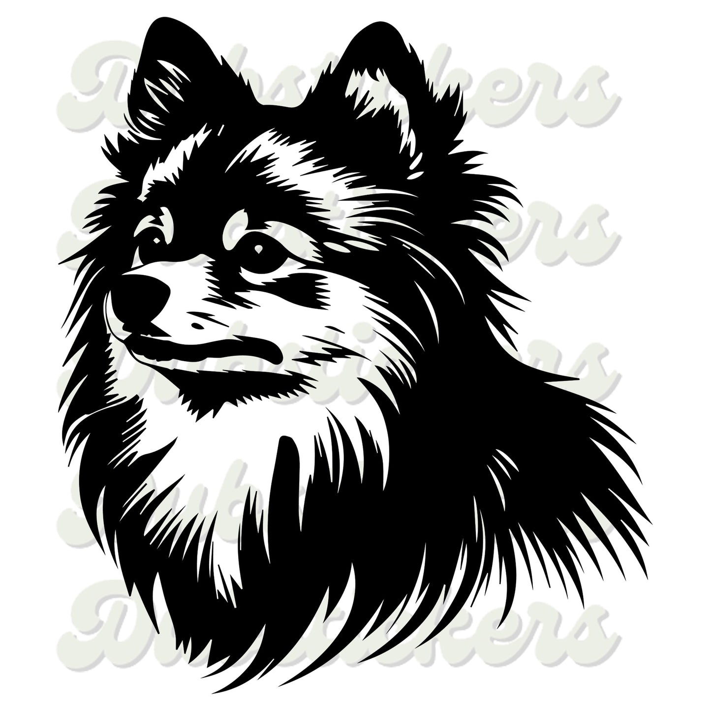 Pomeranian Dog Head Decal