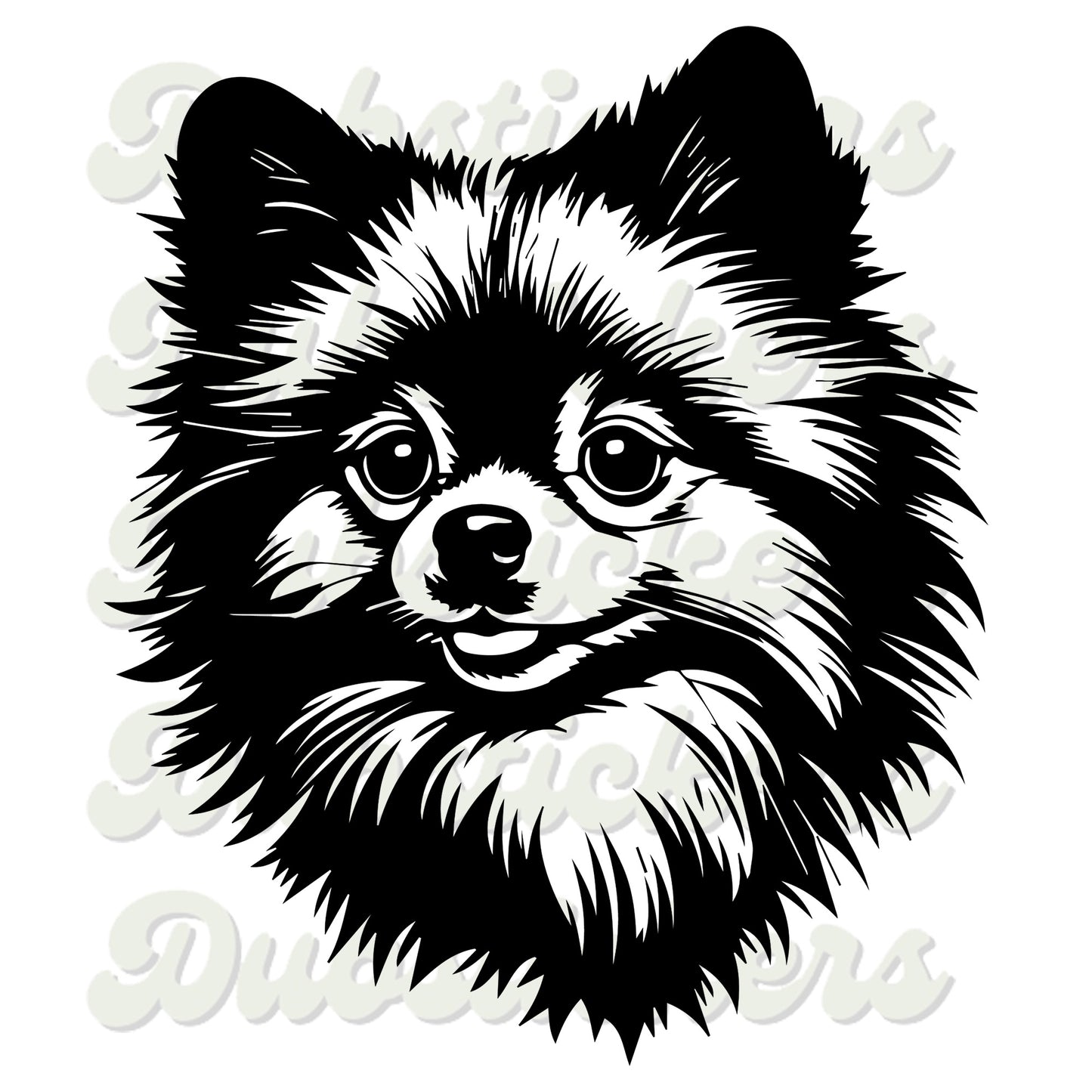 Pomeranian Dog Head Decal