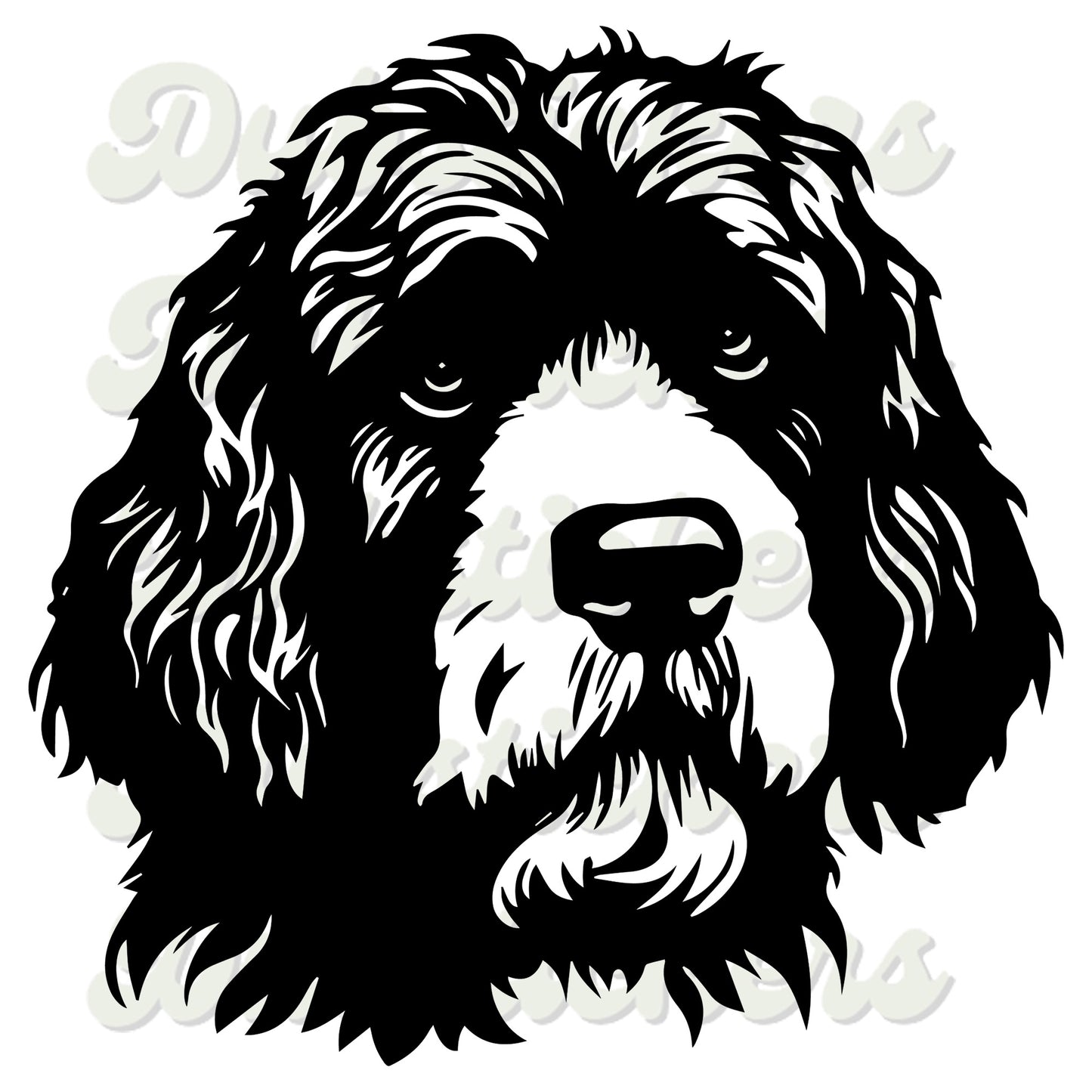 Portuguese Water Dog Head Decal