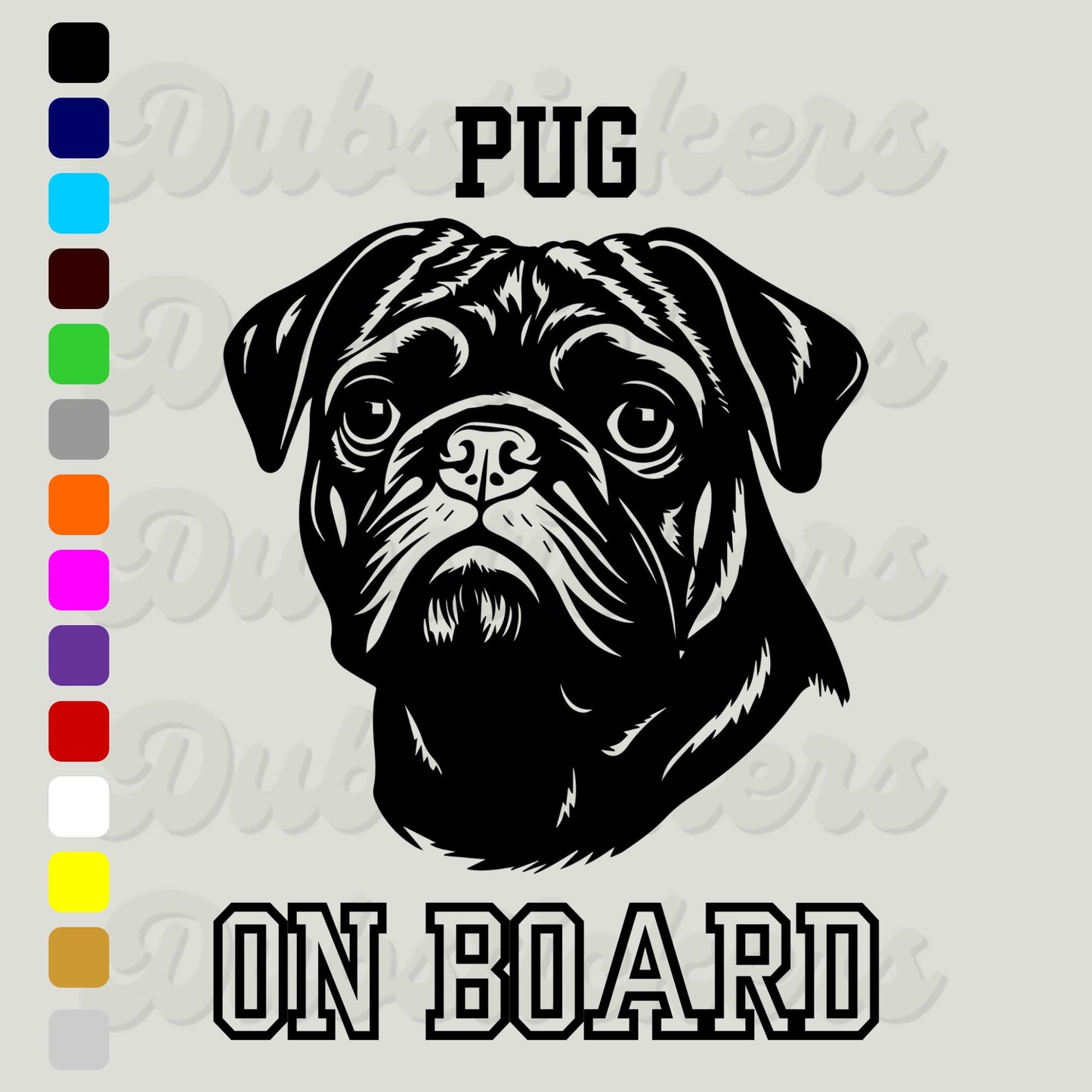 Pug On Board Decal