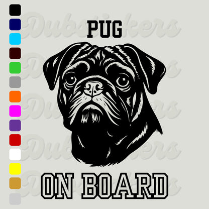 Pug On Board Decal