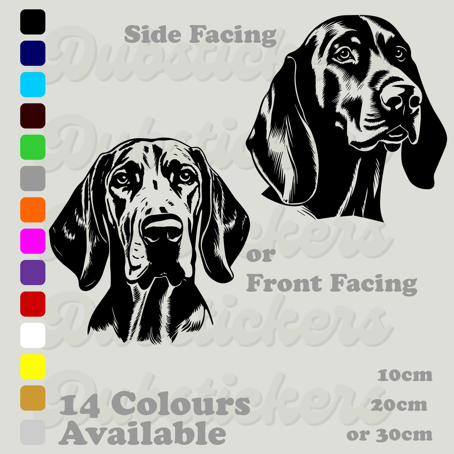 Redbone Coonhound Dog Head Decal