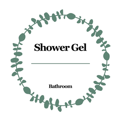 Eucalyptus Design Vinyl Round Sticker Label For Bathroom Products