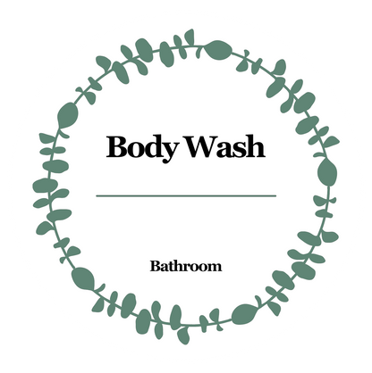 Eucalyptus Design Vinyl Round Sticker Label For Bathroom Products