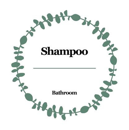 Eucalyptus Design Vinyl Round Sticker Label For Bathroom Products