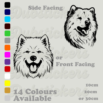 Samoyed Dog Head Decal