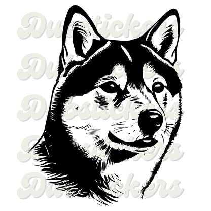 Shiba Inu Dog Head Decal