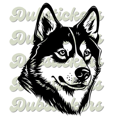 Siberian Husky Dog Head Decal