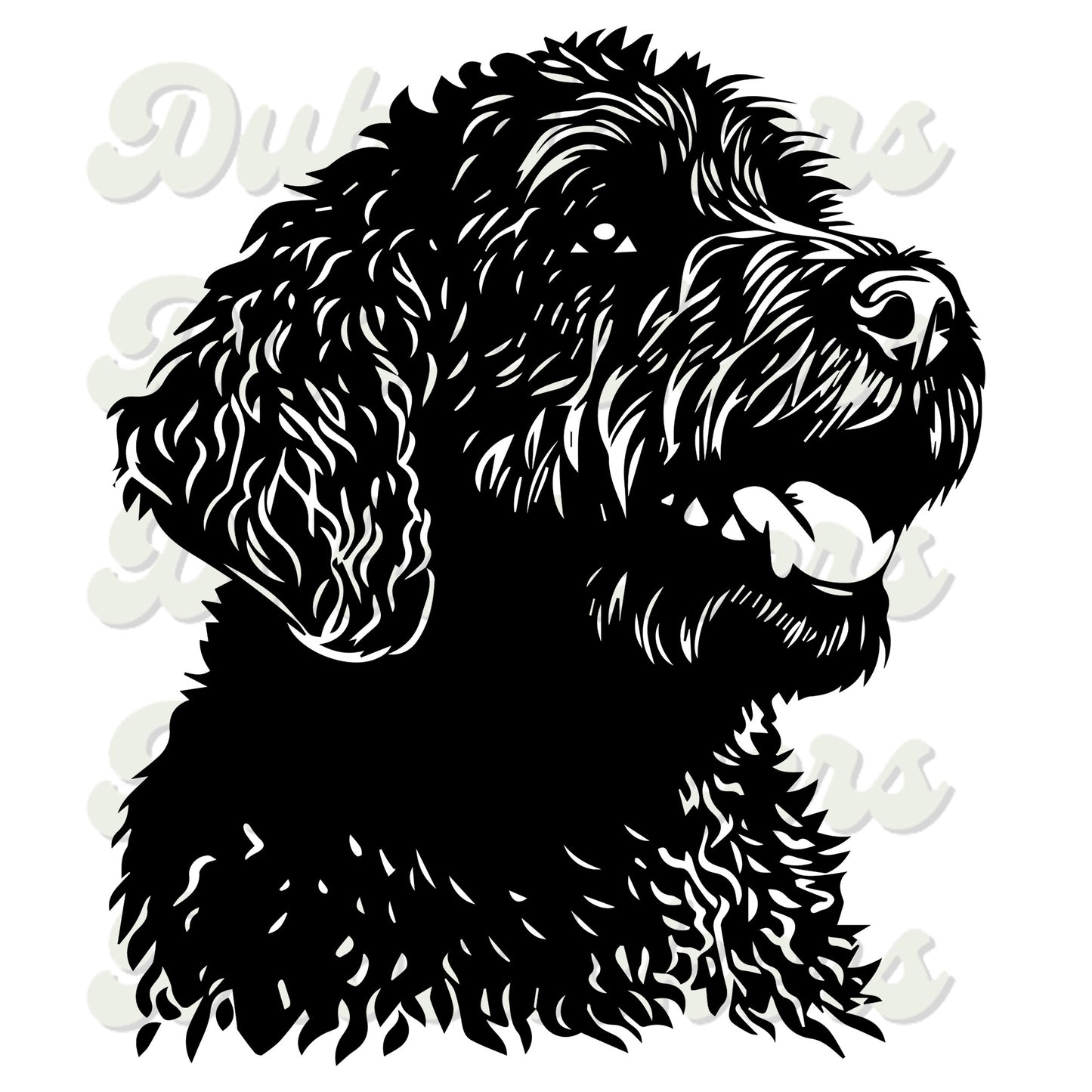 Spanish Water Dog Head Decal