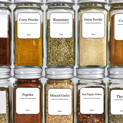 Herbs & Spices Jar Personalised Labels x 20