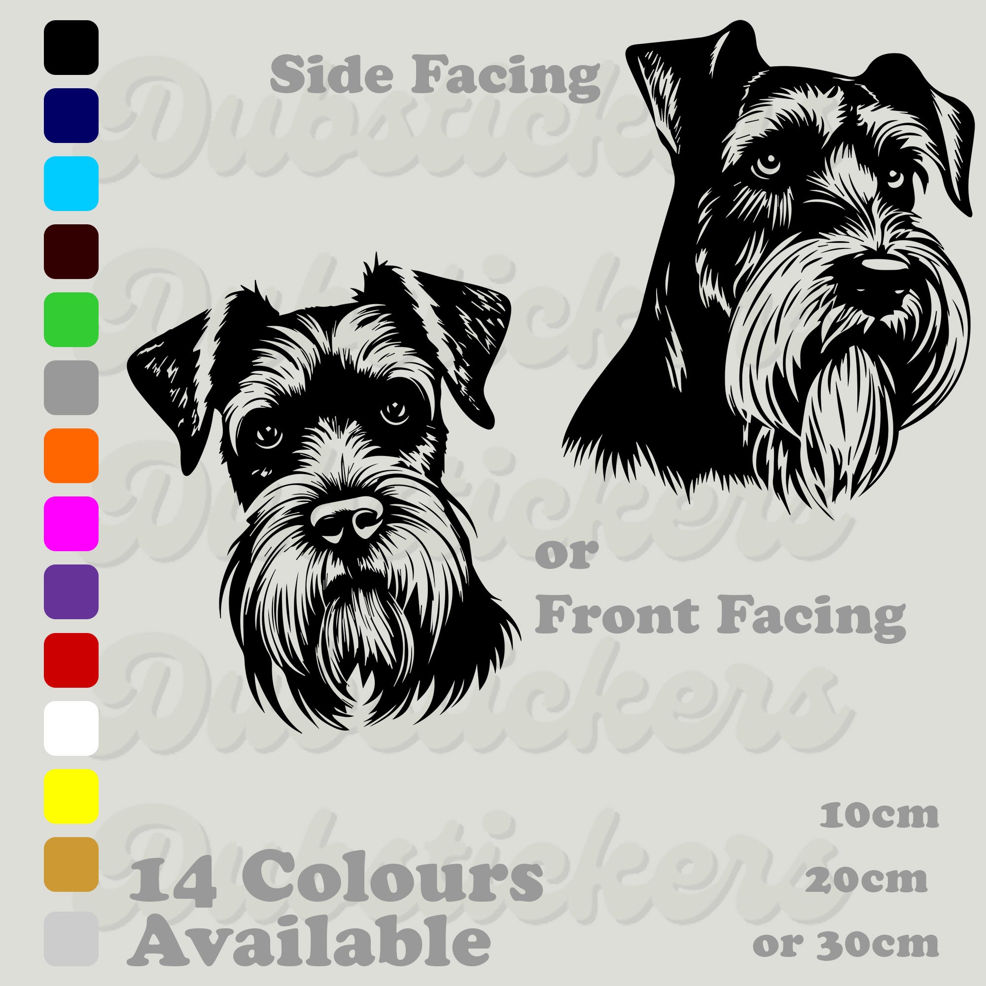 Standard Schnauzer Dog Head Decal | Vinyl Sticker | Car Window | Car ...