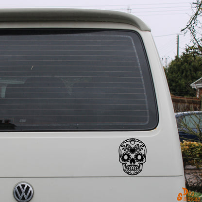 Sugar Skull Day Of The Dead Decal Vinyl Waterpoof Sticker Campervan Laptop Window