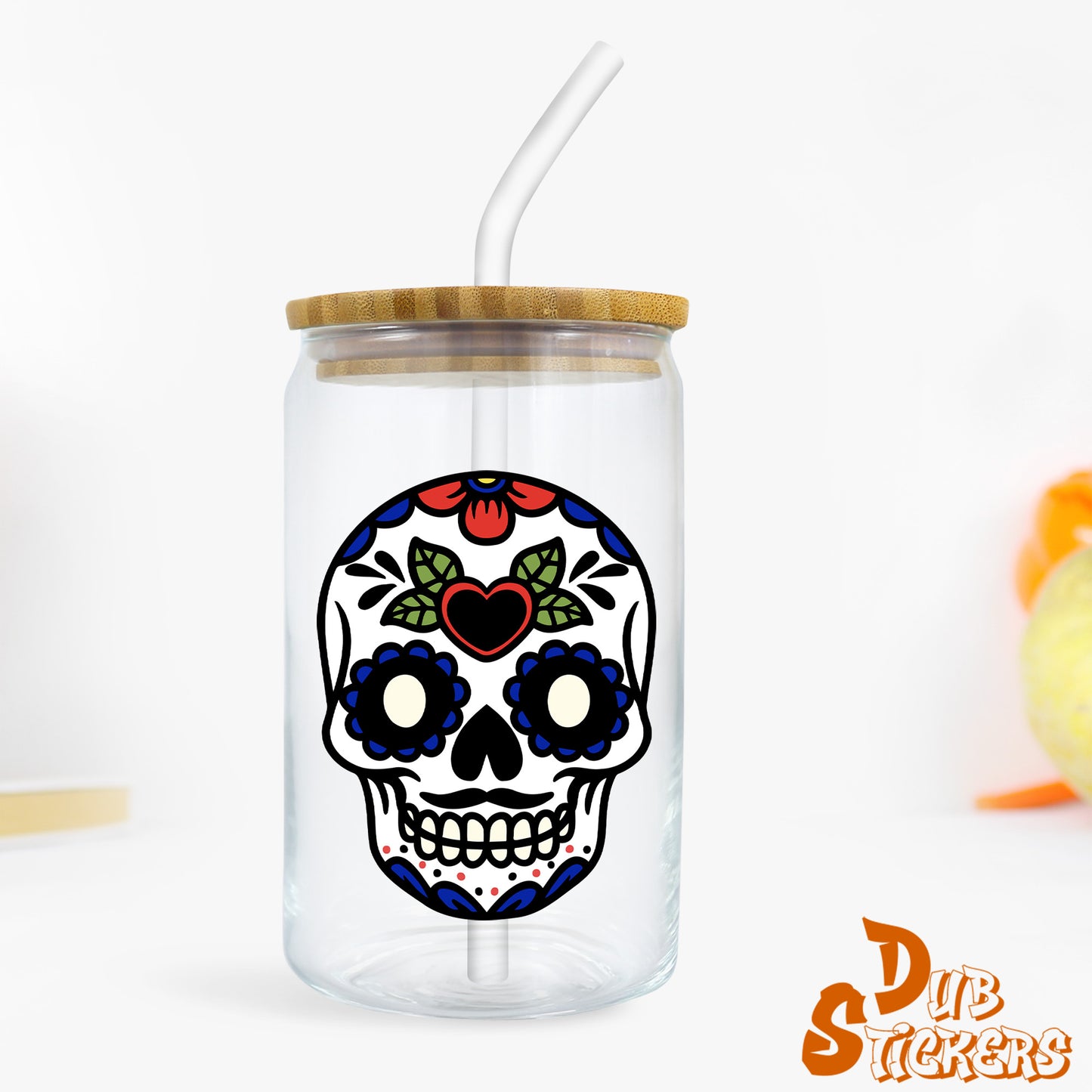 Sugar Skull Vinyl Die Cut Sticker