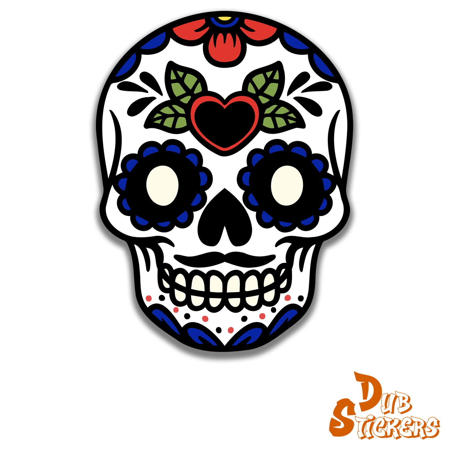 Sugar Skull Vinyl Die Cut Sticker