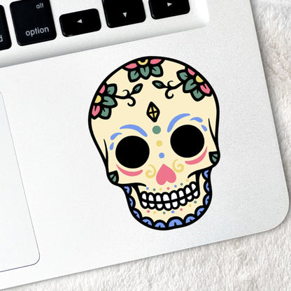 Sugar Skull Vinyl Die Cut Sticker