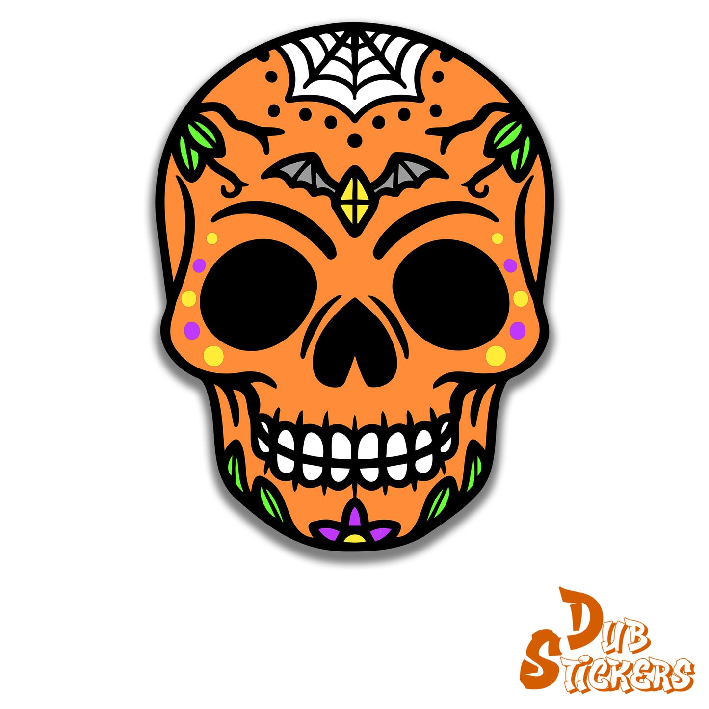 Sugar Skull Vinyl Die Cut Sticker