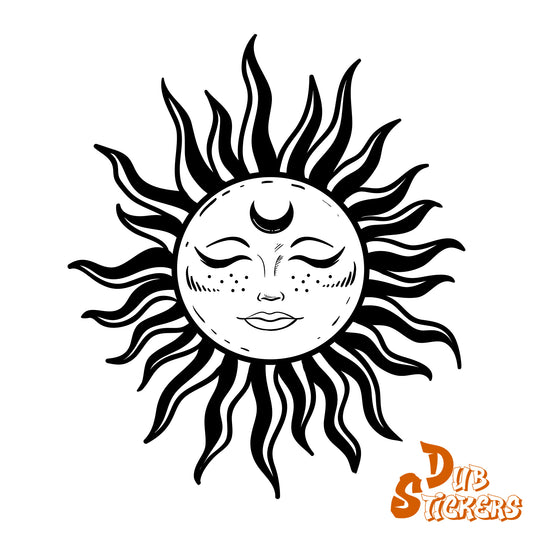 Sun Decal Vinyl Waterpoof Sticker Campervan Laptop Window